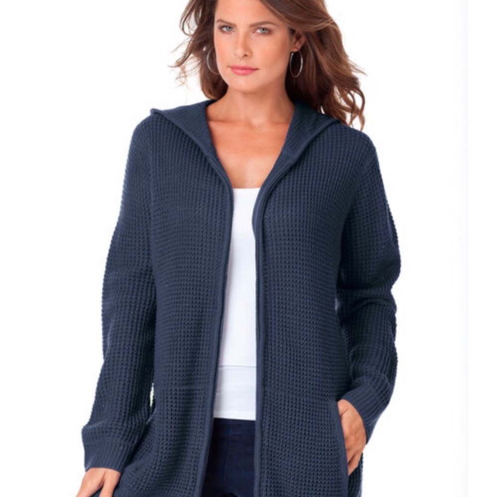 Thermal hooded cardigan